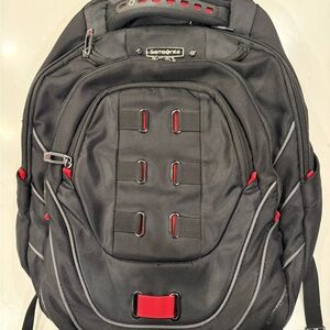 Samsonite Men's Backpack with Black and Red Design